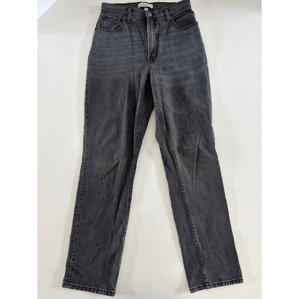 Abercrombie & Fitch Curve Love 90s Straight Ultra High Rise Jeans Black 27 4R